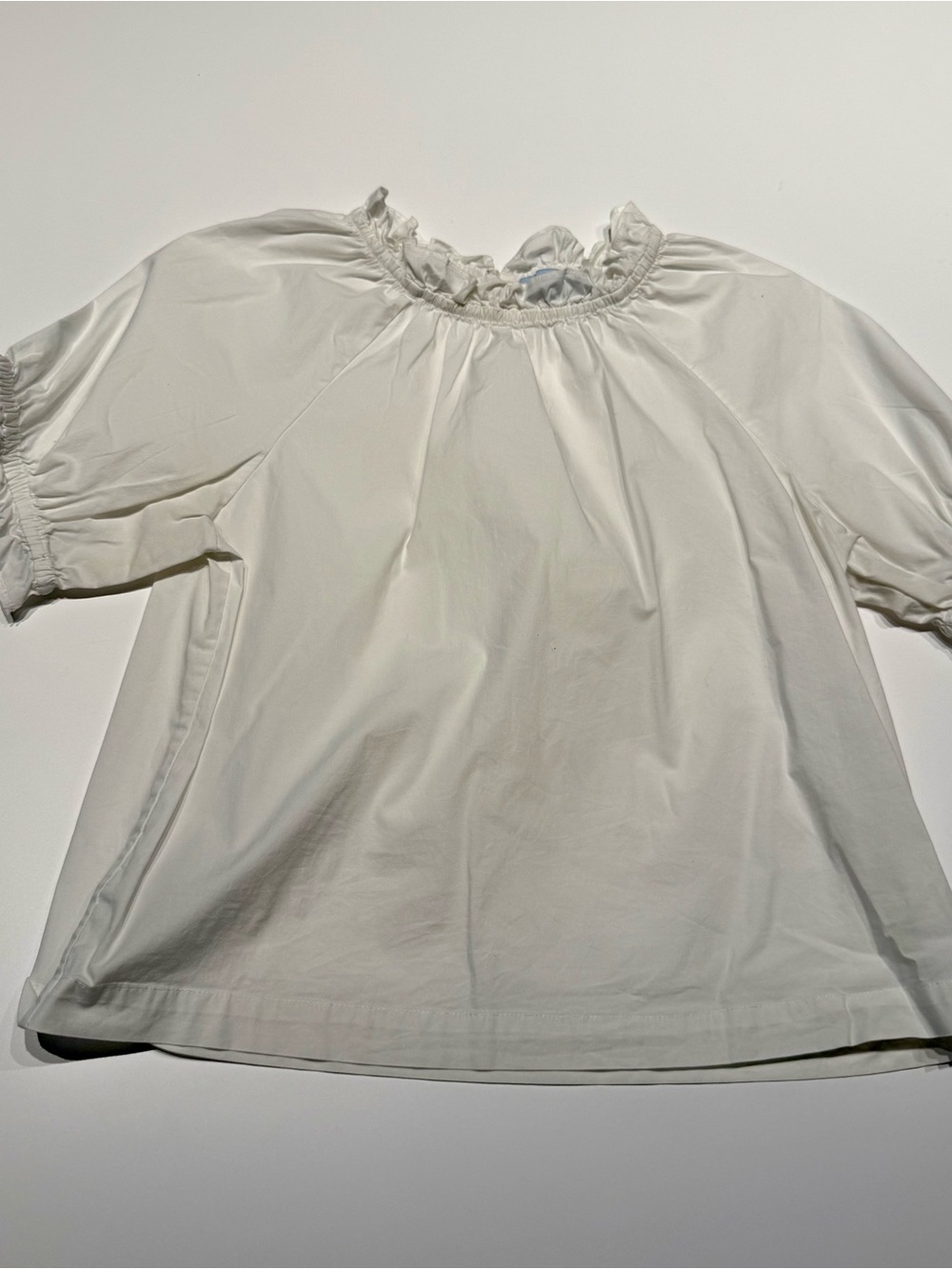 Hill House Women's Ruffle-Neck White Blouse